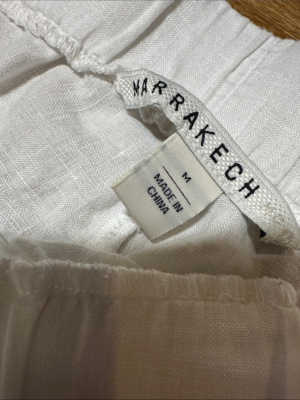 Marrakech 100% Linen White Jogger Pants Size Medium - Picture 2 of 9